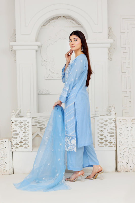 FF3020 – 3PC Stitched Embroidered Lawn Suit