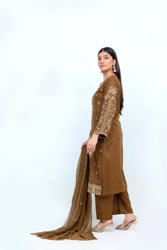 FF3087 – 3PC Stitched Embroidered Lawn Suit