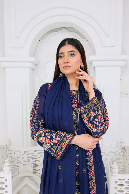 FF3028 – 3PC Stitched Embroidered Lawn Suit