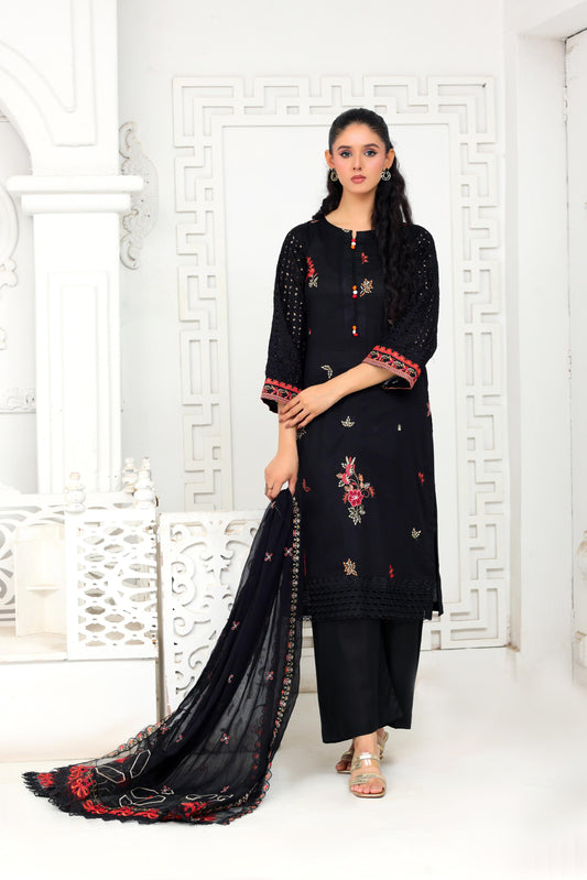 IB901 - Embroidered 3-Piece Stitched Suit