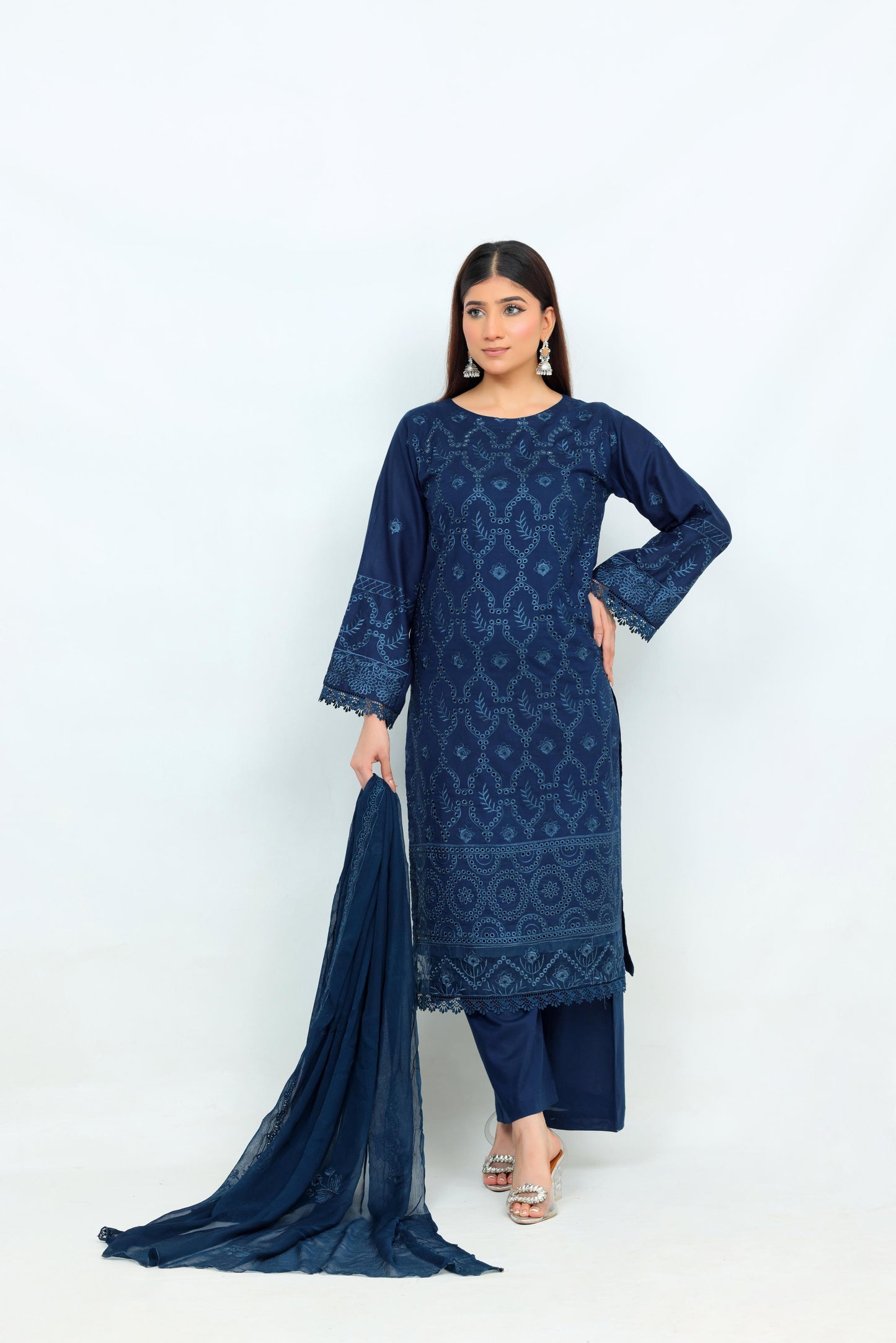IB904 - Embroidered 3-Piece Stitched Suit