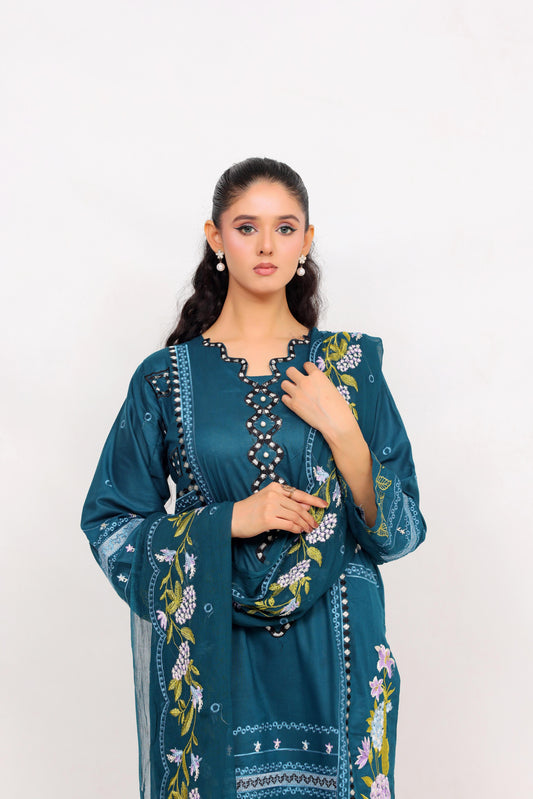FF3086 – 3PC Stitched Embroidered Lawn Suit