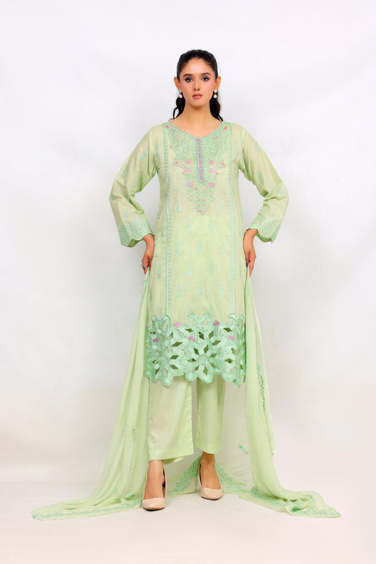 FF3026 – 3PC Stitched Embroidered Lawn Suit