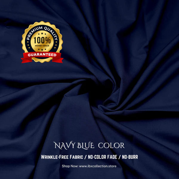 Super Premium Boski - Wrinkle-Free Fabric Navy Blue Quality Guaranteed