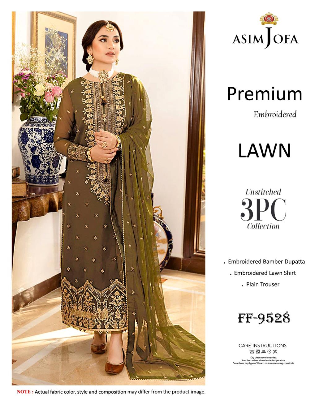 Azure FF-9550 Embroidered Lawn Suit Close Up IBX Collection Pakistan