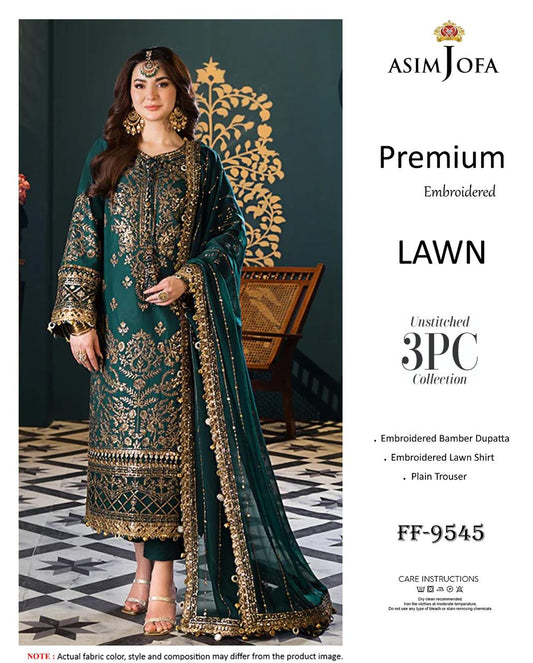 Asim Jofa FF-9545 Embroidered Lawn Suit IBX Collection Pakistan